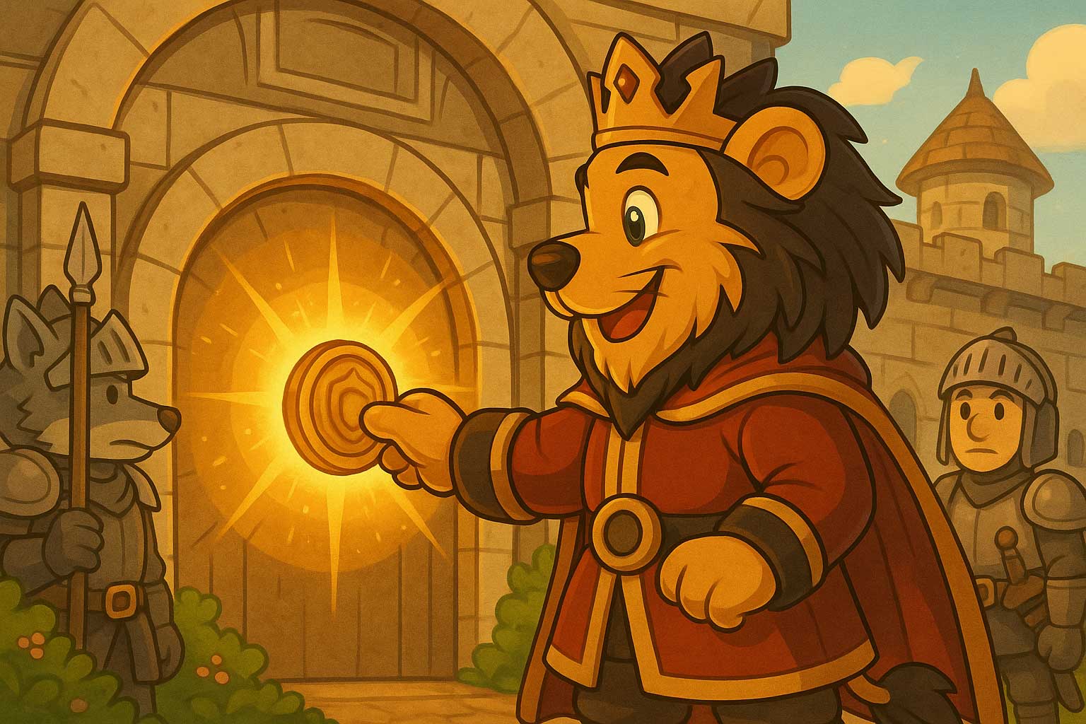 二代目ガチャリオーがメダルをゲートに押し込む瞬間