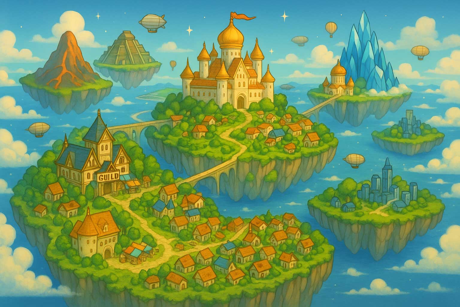 セントラル島の建設・誕生シーン